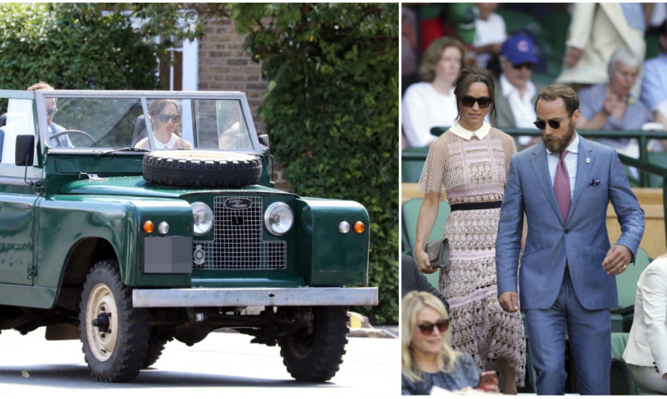 Pippa Middleton su broliu į Vimbldono turnyrą atvažiavo vintažiniu „Land Rover“