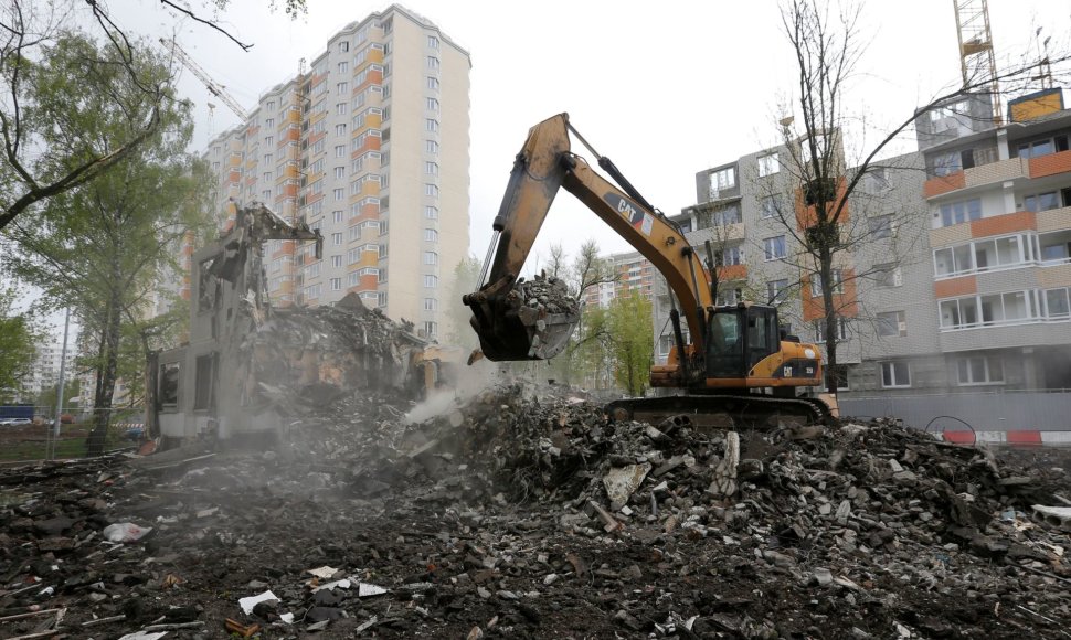 Maskvoje pradedamas įgyvendinti planas nugriauti dalį sovietinių daugiabučių