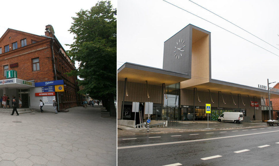 Kauno autobusų stotis prieš ir po rekonstrukcijos