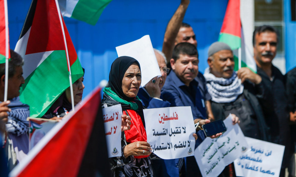 Palestiniečių protestas prieš planuojamą Vakarų Kranto aneksiją