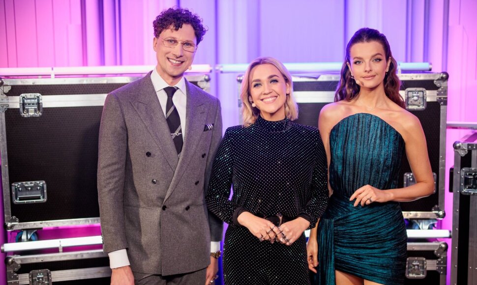 EUROVIZIJA.LT vedėjai Rimvydas Černiauskas, Eglė Kernagytė-Dambrauskė, Gabrielė Martirosian