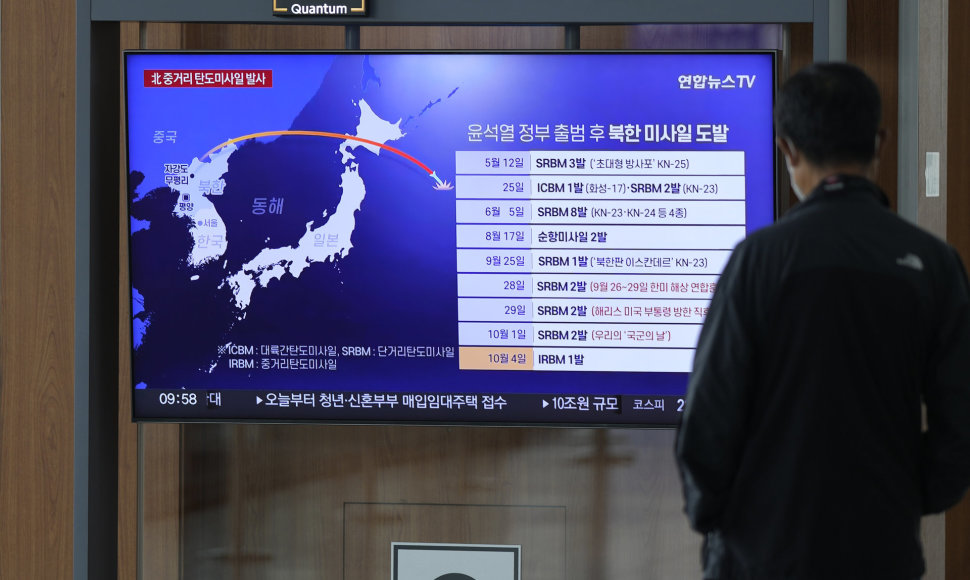 Šiaurės Korėjos balistinė raketa nuskriejo maždaug 4,5 tūkst. km atstumą apie 970 km aukštyje ir apytiksliai 17 machų greičiu.
