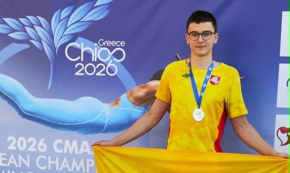 Lietuvos sportininkas Michail Šiško tapo Europos jaunių plaukimo su pelekais vicečempionu