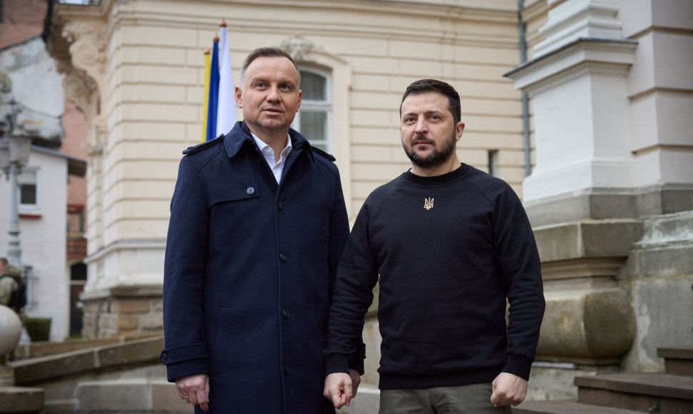 Lenkijos prezidentas Andrzejus Duda ir Ukrainos lyderis Volodymyras Zelenskis