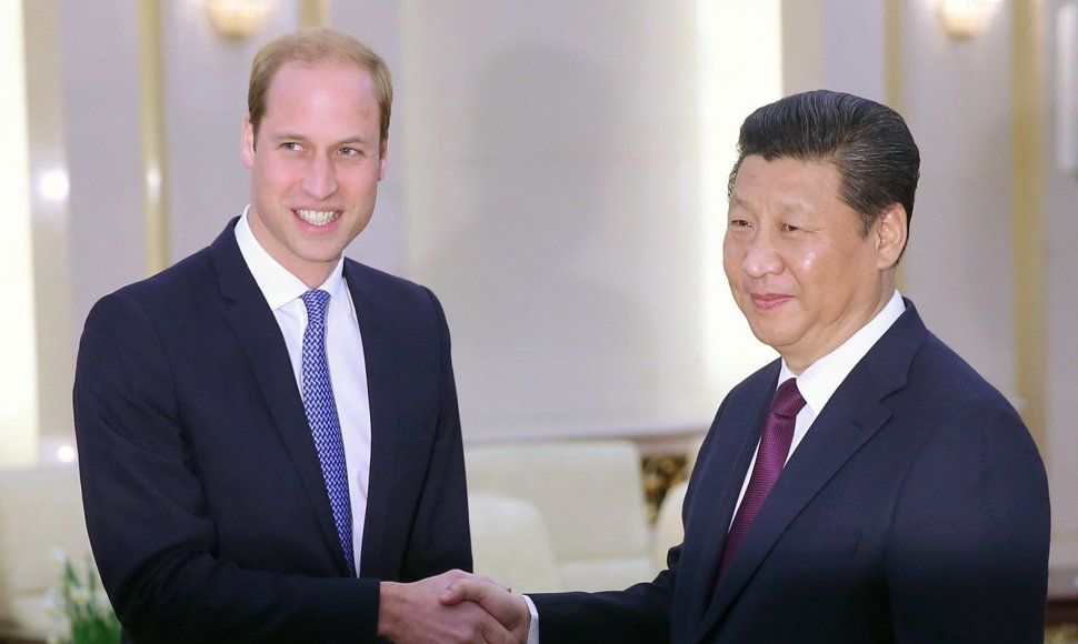 Didžiosios Britanijos princas Williamas ir Kinijos prezidentas Xi Jinpingas