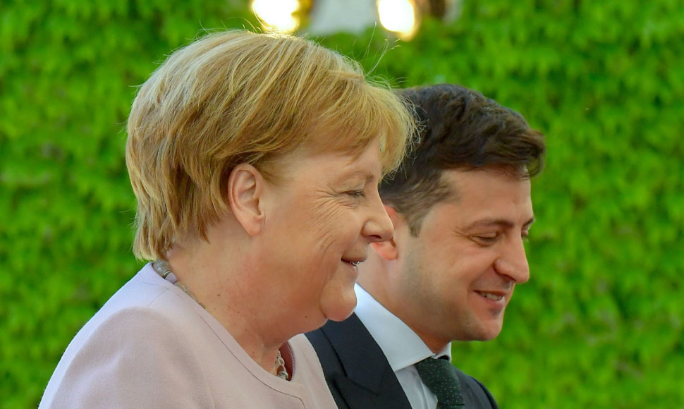 Angela Merkel ir Volodymyras Zelenskis