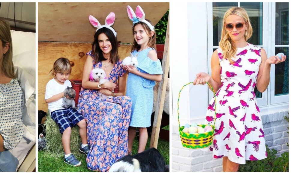 Ivanka Trump su naujagimiu sūnumi, Alessandra Ambrosio su vaikais ir Reese Witherspoon