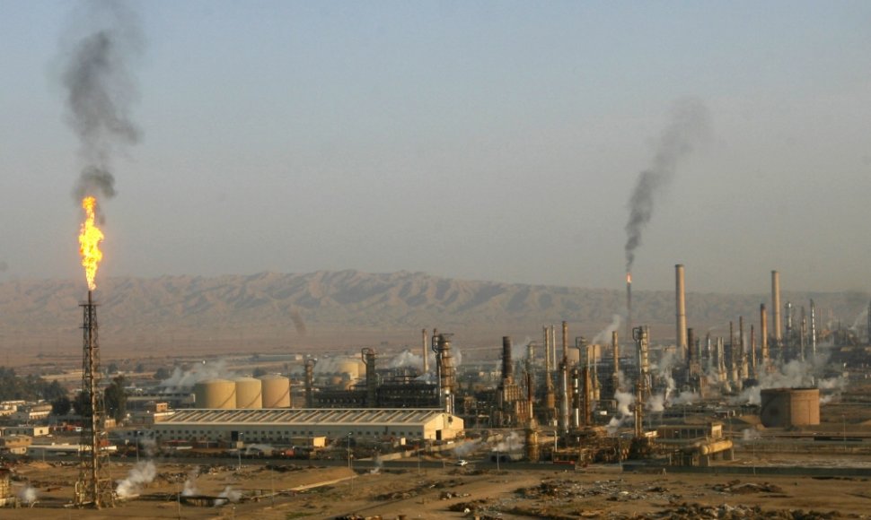 Baidžio naftos perdirbimo gamykla Salah ed Dino provincijoje į šiaurę nuo Bagdado.