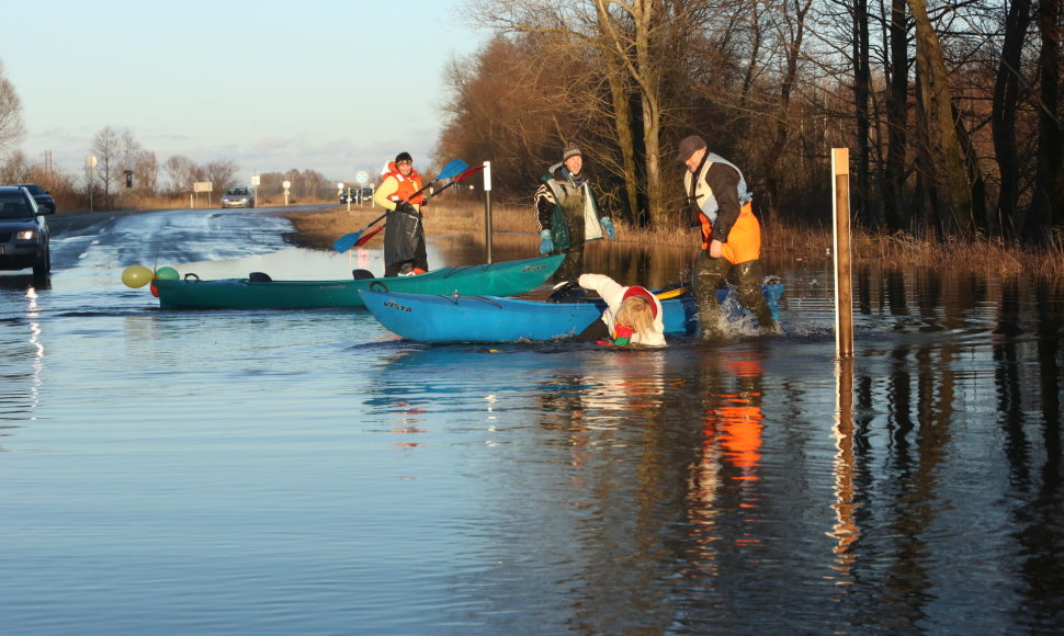 Vasario 16-oji potvynio užlietame pamaryje