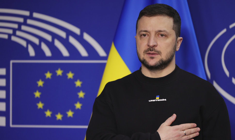 Ukrainos lyderis Volodymyras Zelenskis Europos Parlamente