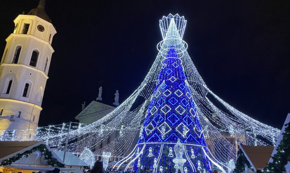 Vilniaus Kalėdų eglės įžiebimas Katedros aikštėje 