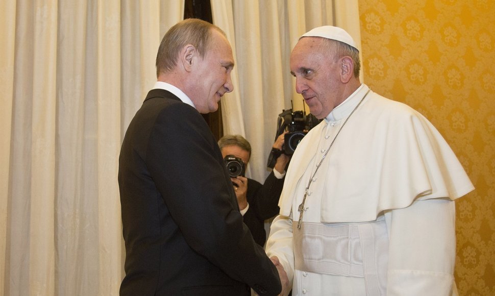 V.Putinas ir popiežius Pranciškus.