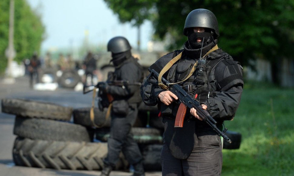 Ukrainos kariai netoli Slovjansko miesto