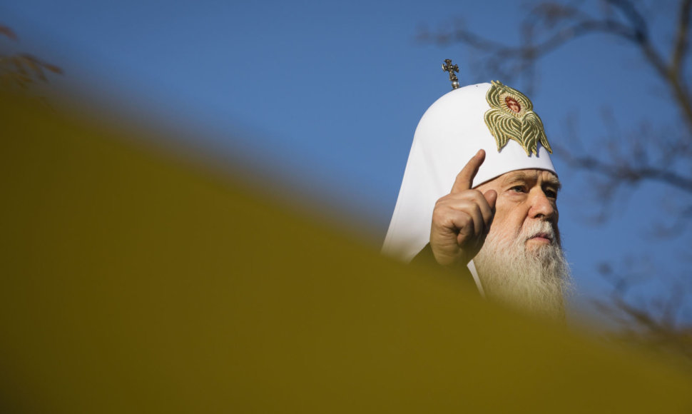 Kijevo patriarchato Ukrainos Ortodoksų Bažnyčios vadovas patriarchas Filaretas