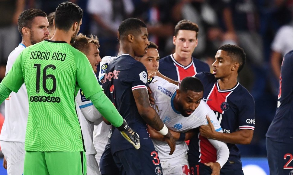 PSG ir „Marseille“ futbolininkų susirėmimas