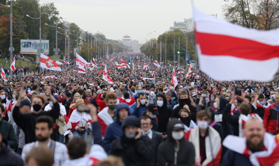 Protestuotojai Minske