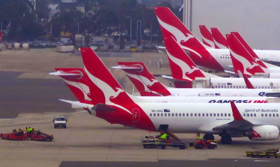 „Qantas“  lėktuvai Sidnėjaus oro uoste 
