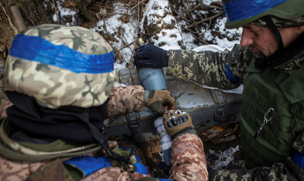 Ukrainos kovotojai prie Vuhledaro