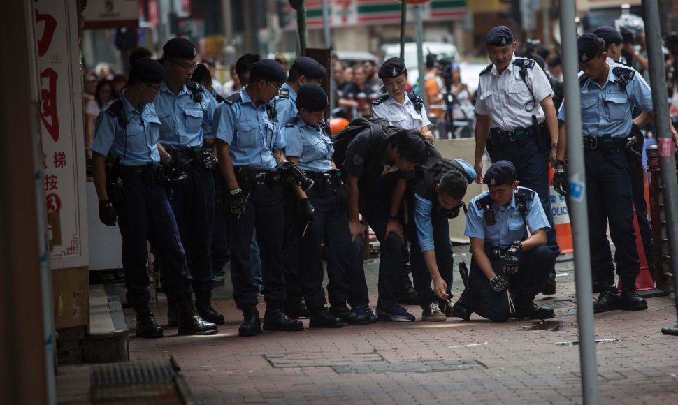 Honkongo policija įvykio vietoje