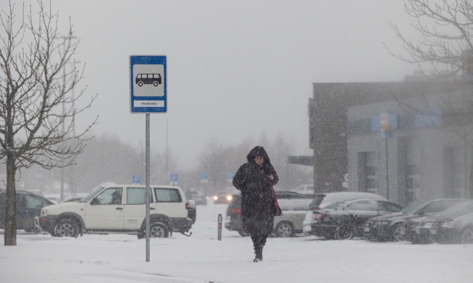 Sniegas kelyje Vilnius - Panevežys