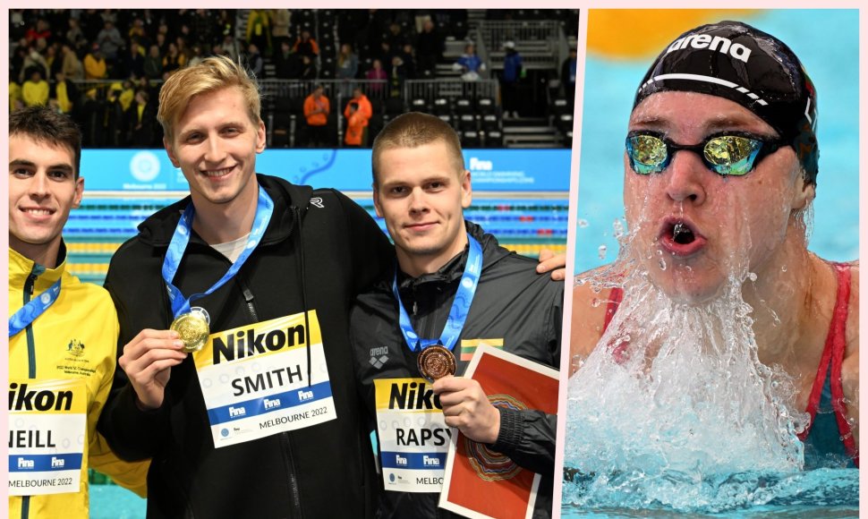 Danas Rapšys iškovojo bronzą, o Rūta Meilutytei medalis išsprūdo dėl neleistino veiksmo kojomis.