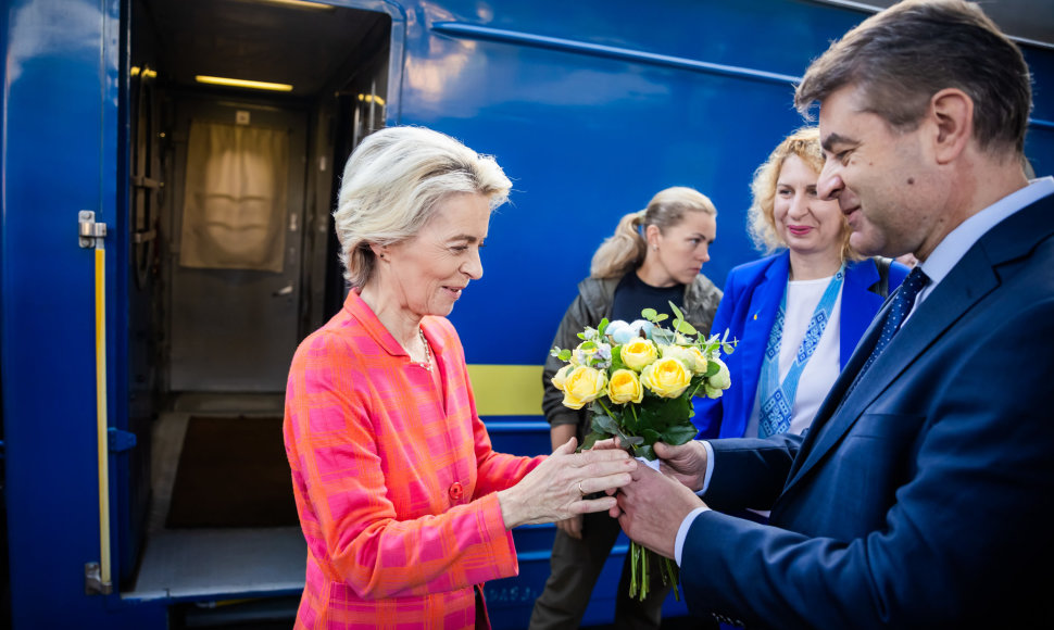 Europos Komisijos pirmininkė Ursula von der Leyen Kyjive