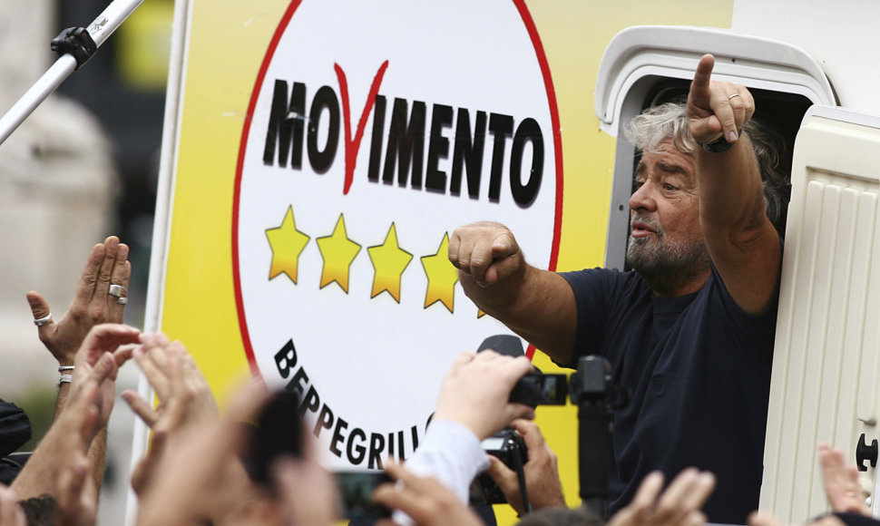 „5 žvaigždžių judėjimo“ aktyvistas Beppe Grillo