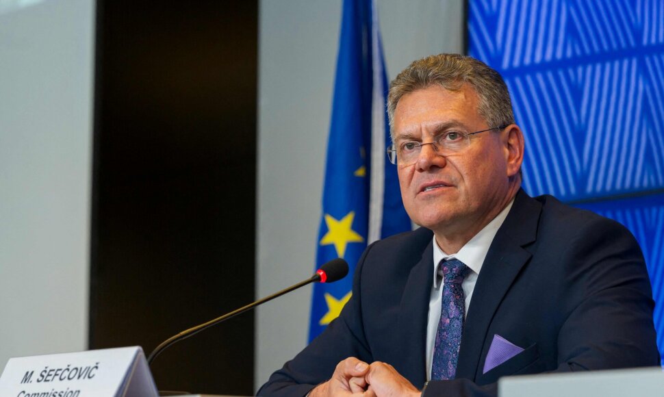 Bloko prekybos vadovas Maro&scaron;as &Scaron;efčovičius / JEAN-CHRISTOPHE VERHAEGEN / AFP