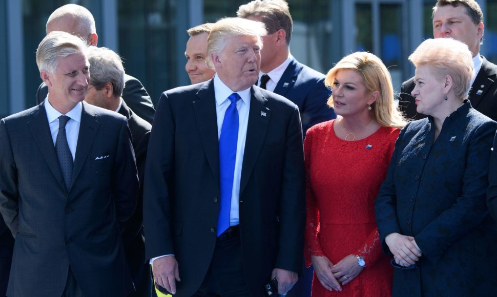 Belgijos karalius Philipas, JAV prezidentas Donaldas Trumpas, Kroatijos prezidentė Kolinda Grabar-Kitarovic ir Lietuvos prezidentė Dalia Grybauskaitė