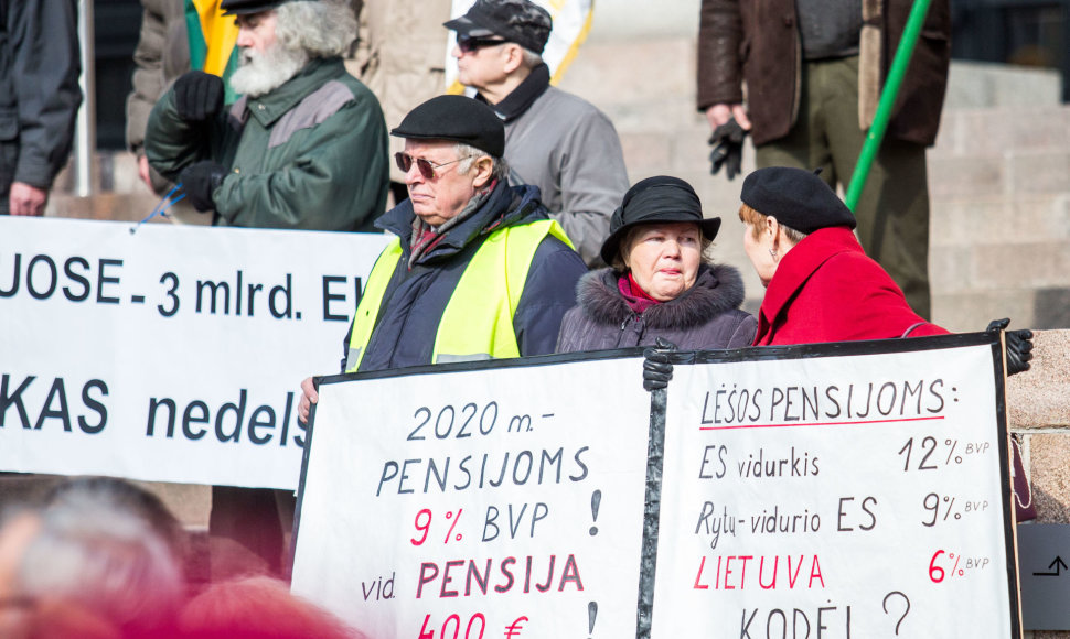 Mitingas, skirtas pensijų ir algų didinimui