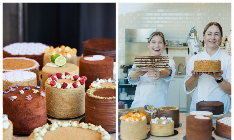 Giedrė Pečenkienė ir Jovita Morkūnaitė su „Medučio“ tortais