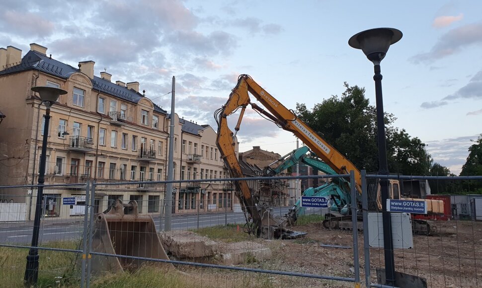 Kalvarijų gatvė priešais statybvietę
