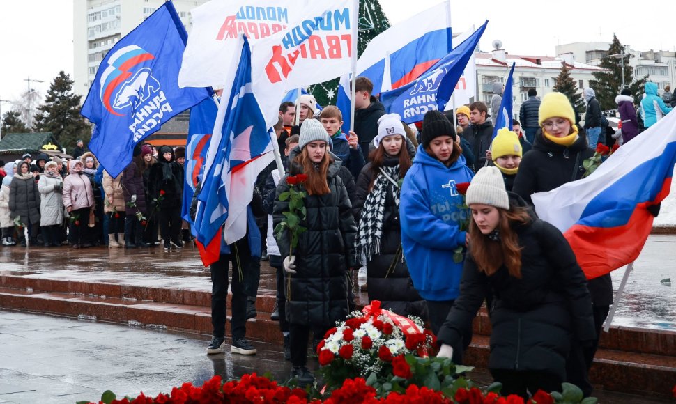 Žuvusių Rusijos karių pagerbimo ceremonija Samaroje