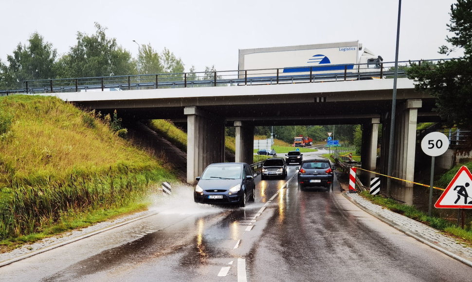 Tvinstantis kelio ruožas ties Avižienių viaduku