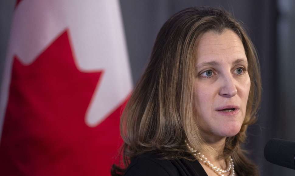 Kanados užsienio reikalų ministrė Chrystia Freeland