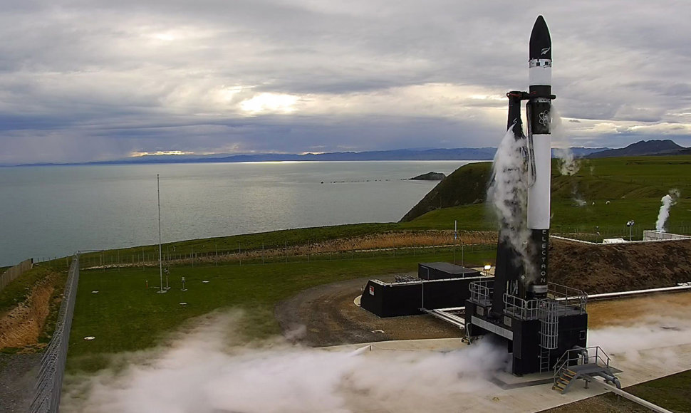 „Rocket Lab“ raketos „Electron“ startas iš aikštelės Naujojoje Zelandijoje