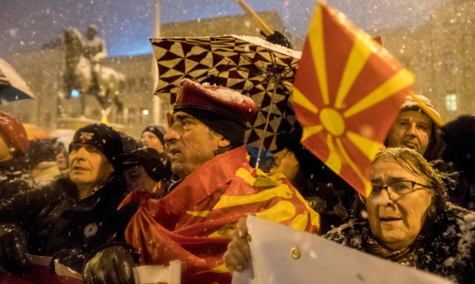 Protestas Makedonijos sostinėje Skopjė
