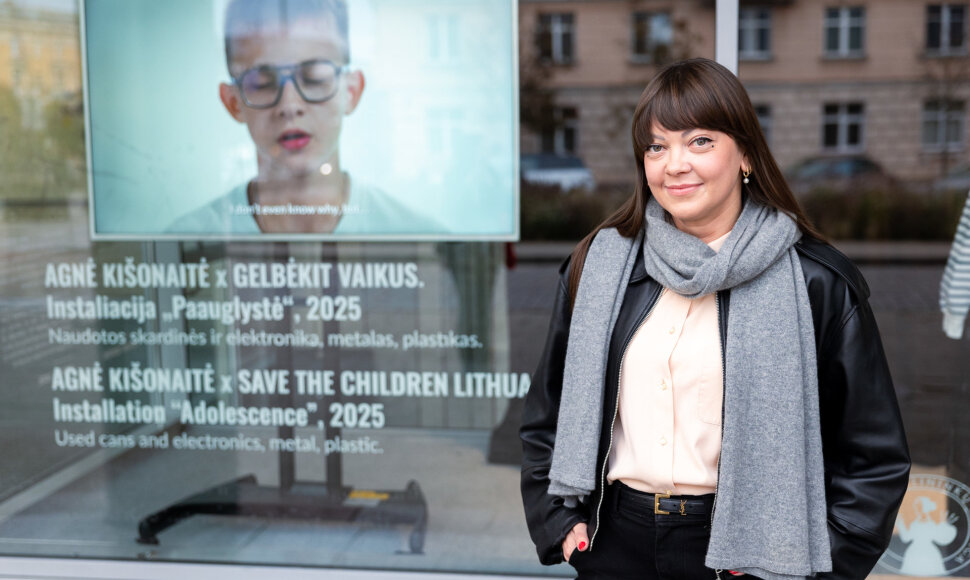 Agnė Ki&scaron;onaitė ir organizacijos &bdquo;Gelbėkit vaikus&ldquo; instaliacija