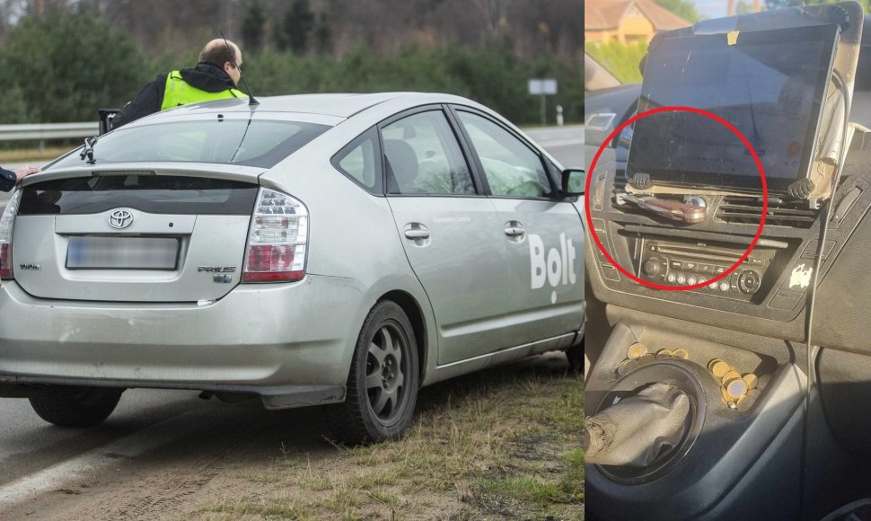 Peilis „Bolt“ pavežėjo automobilyje