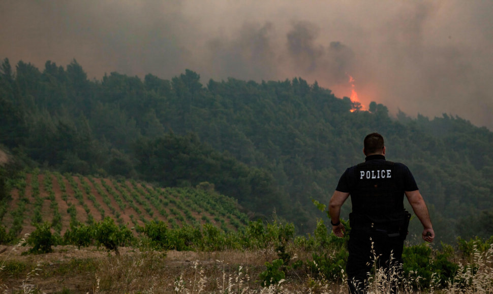 Miško gaisras Graikijoje