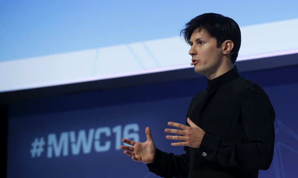 Telegram įkūrėjas Pavel Durov kalba Barselonoje. / Albert Gea / REUTERS