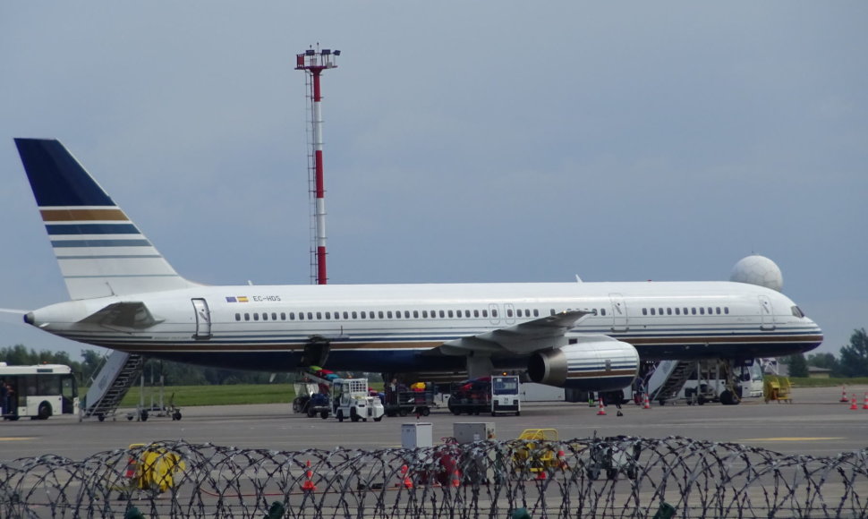 Lėktuvas „Boeing 757“ Vilniaus oro uoste rugpjūčio 15-ąją