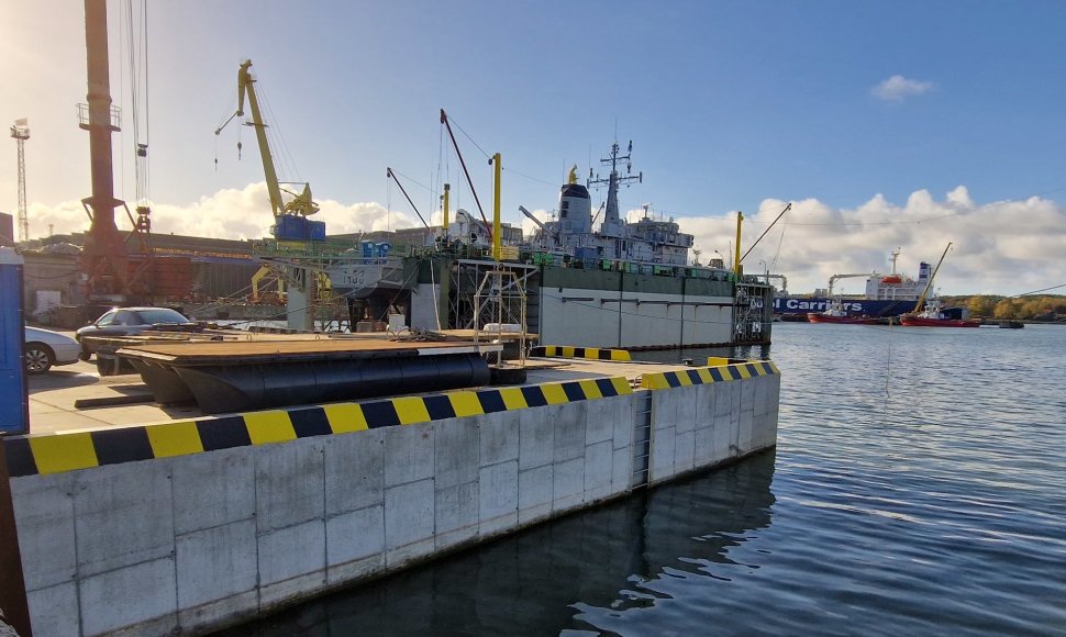 Rekonstruota krantinė „Klaipėdos laivų remonto“ įmonėje