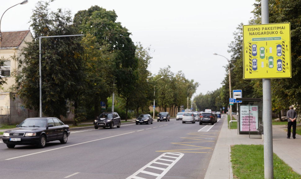 Naujai pasirodęs parkavimosi ženklas Vilniuje