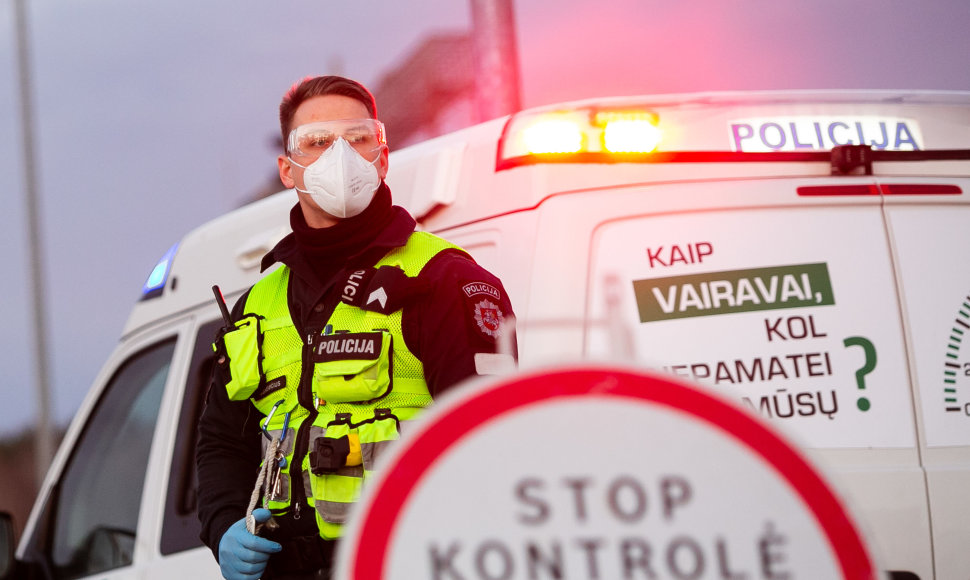 Policijos kontrolės postas Molėtų plente