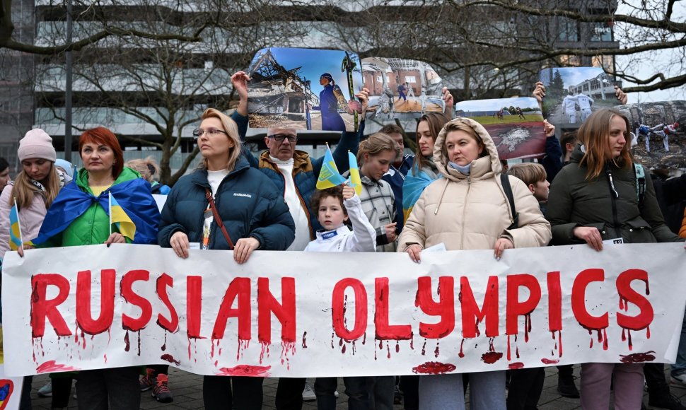 Protestai prieš rusų atletų dalyvavimą olimpinėse žaidynėse