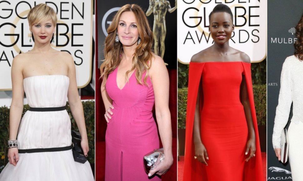 Jennifer Lawrence, Julia Roberts, Lupita Nyong'o, Sally Hawkins ir June Squibb
