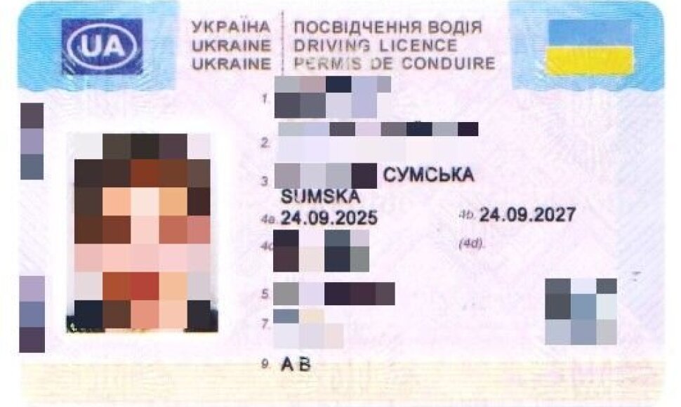 Vairuotojo pažymėjimo klastotė