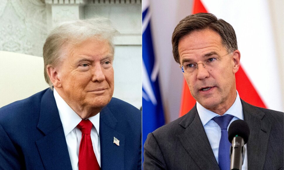 Donaldas Trumpas Ir Markas Rutte / SAUL LOEB WOJTEK RADWANSKI / AFP