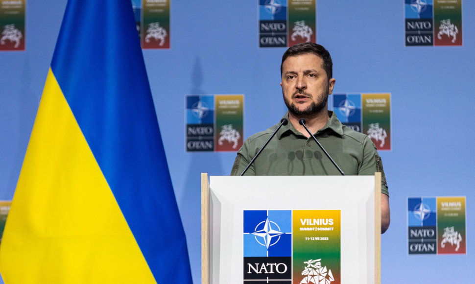 Volodymyro Zelenskio spaudos konferencija NATO viršūnių susitikime Vilniuje